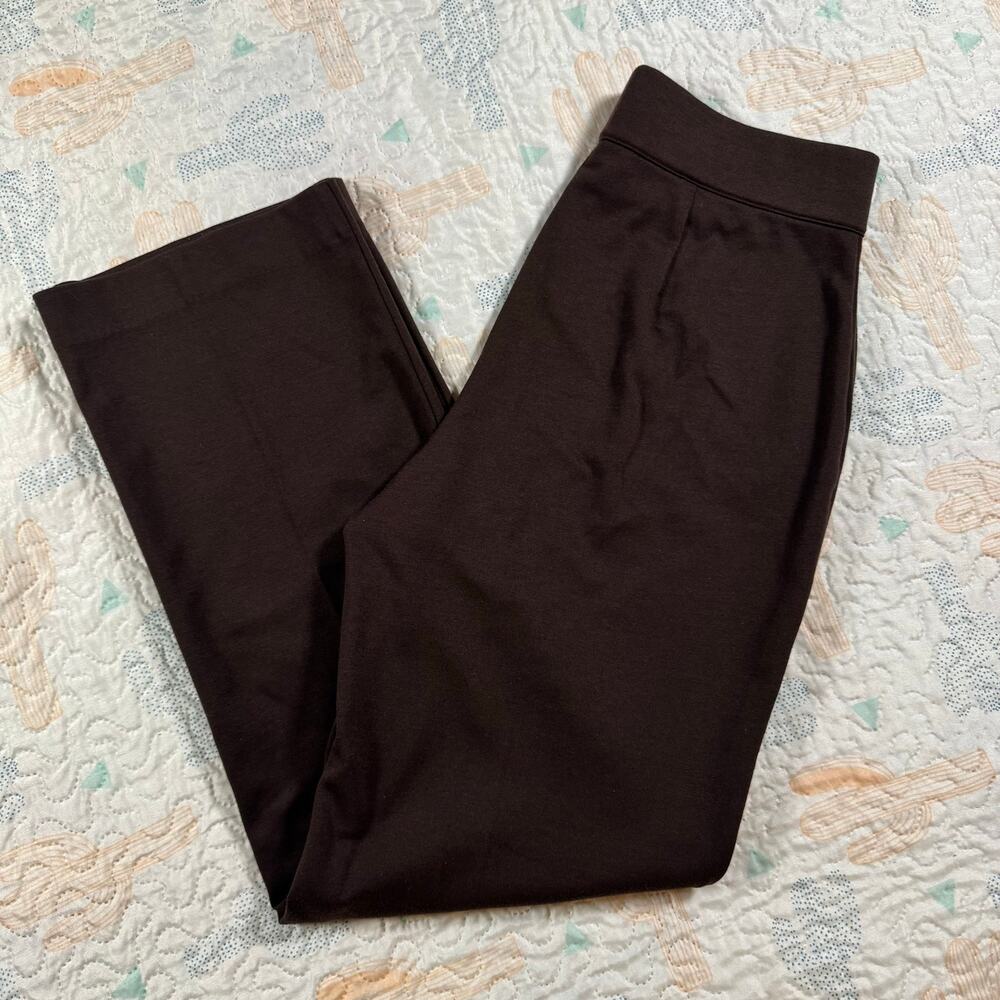 Studio Works Petite Brown Pull On Dress Pants Womens PM Stretch - Picture 2 of 9